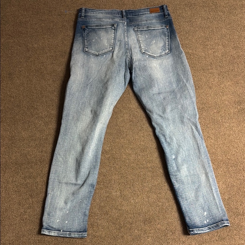 Judy Blue Boyfriend Fit Distressed Jeans 13/31 Blue Denim Womens - Picture 10 of 14